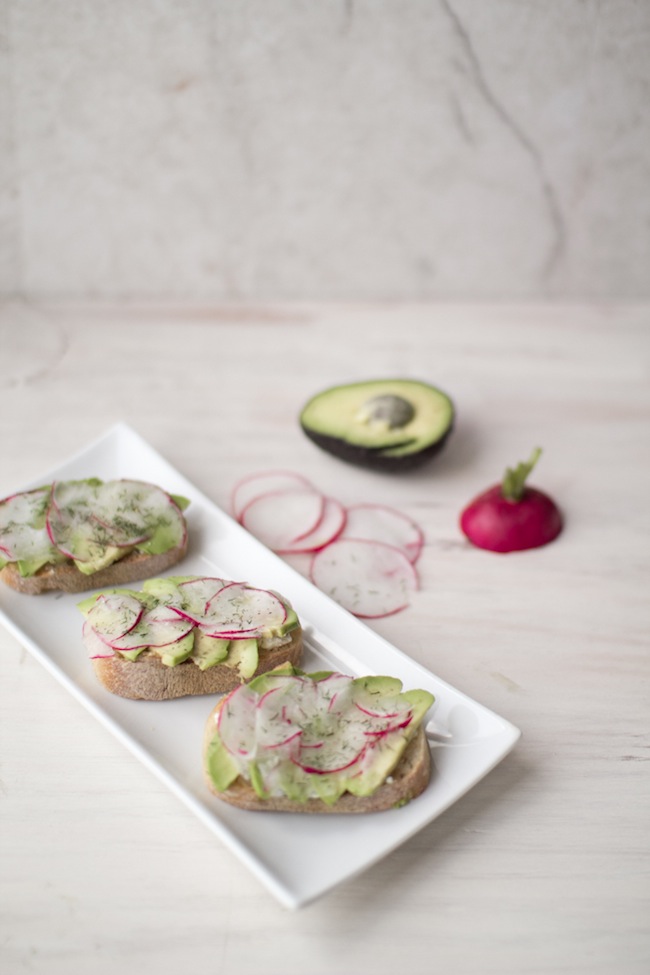 radish avocado crostini by Better with Butter