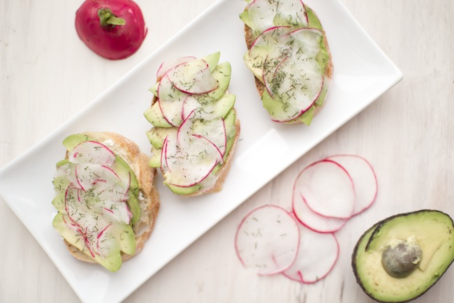 radish avocado crostini by Better with Butter